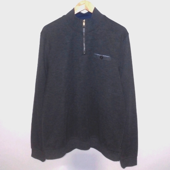 Ted Baker London shirt 1/4 zip causal men's pullover Sweater size xl - Picture 3 of 14